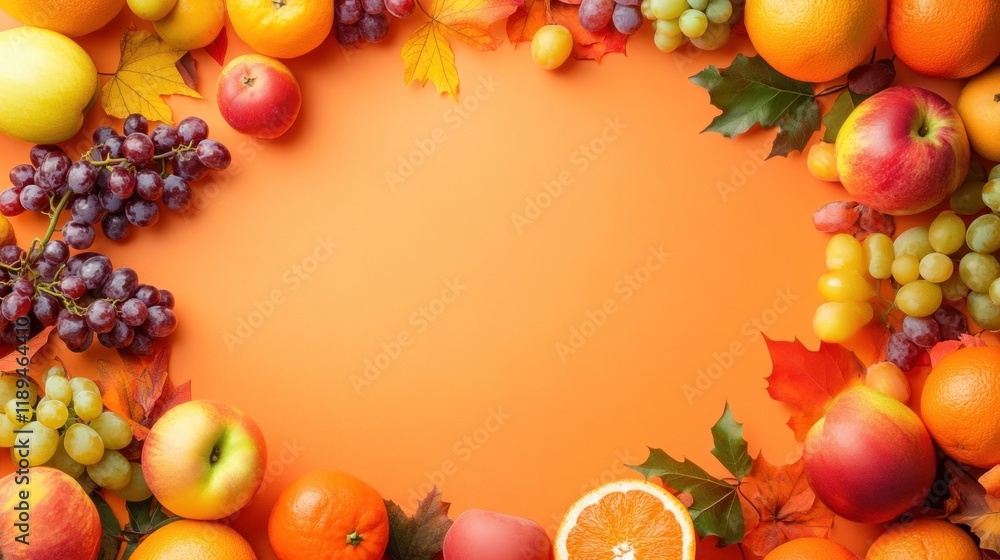 Autumn Harvest: A Colorful Bounty of Fruits and Fall Leaves Autumn Harvest: A Colorful Bounty of Fruits and Fall Leaves