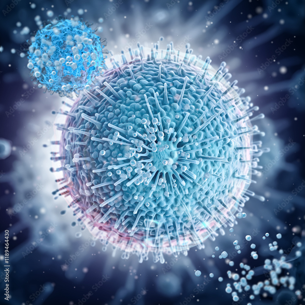 Obraz premium Medical scientific concept, dangerous human pathogenic virus