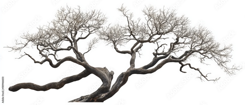 Obraz premium bare tree branches against white background