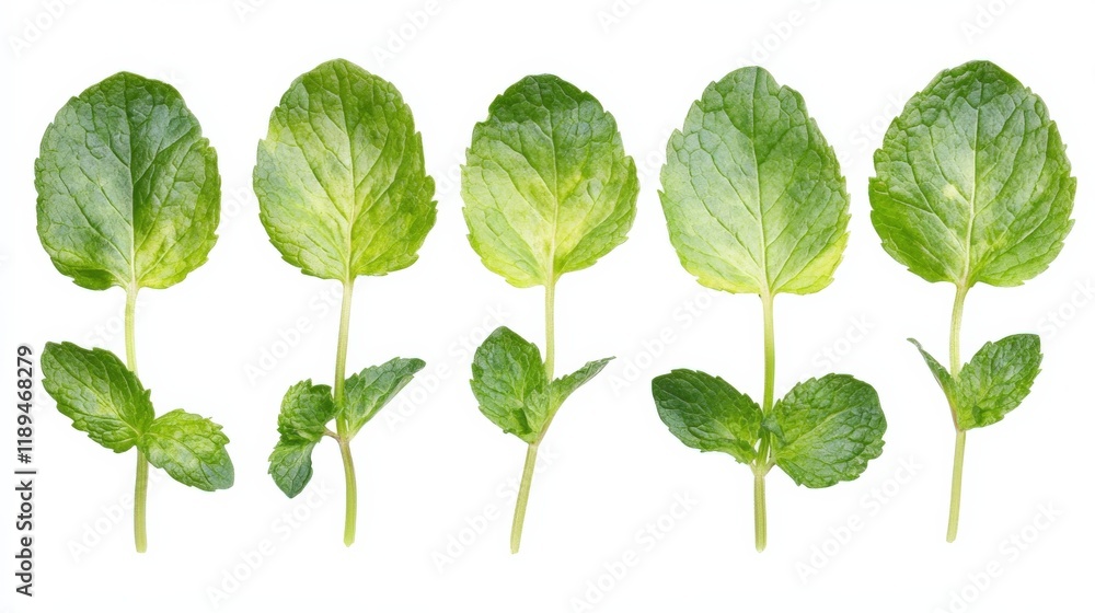mint leaves on a white background mint leaves on a white background