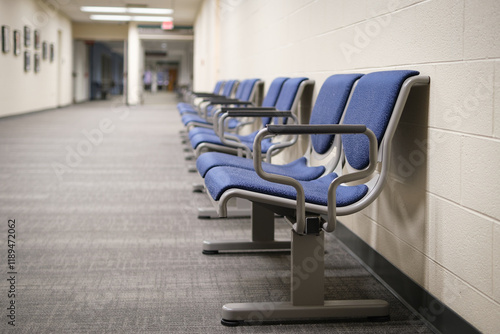 waiting area in a nondescript hallway