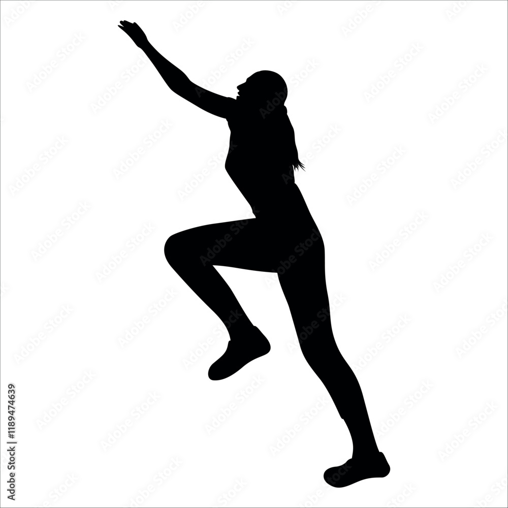 Climber Climbing in mountains silhouette vector illustration Climber Climbing in mountains silhouette vector illustration