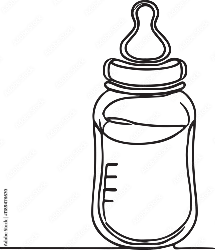 Baby Bottle Line Art Design in Vector Format Baby Bottle Line Art Design in Vector Format