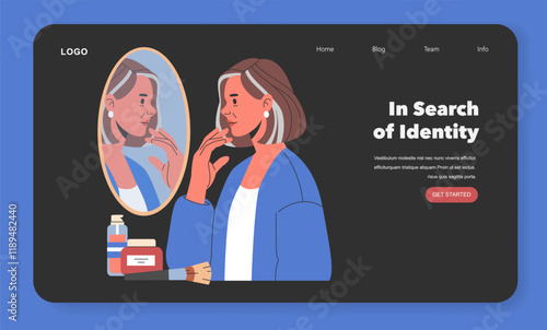 Women Midlife Crisis. Flat Vector Illustration