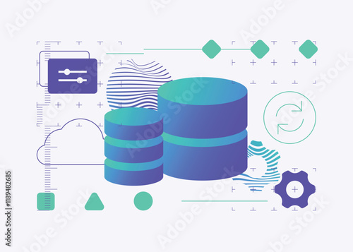 Databases modern gradient technology illustration