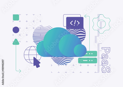 Platform as a service modern gradient technology illustration