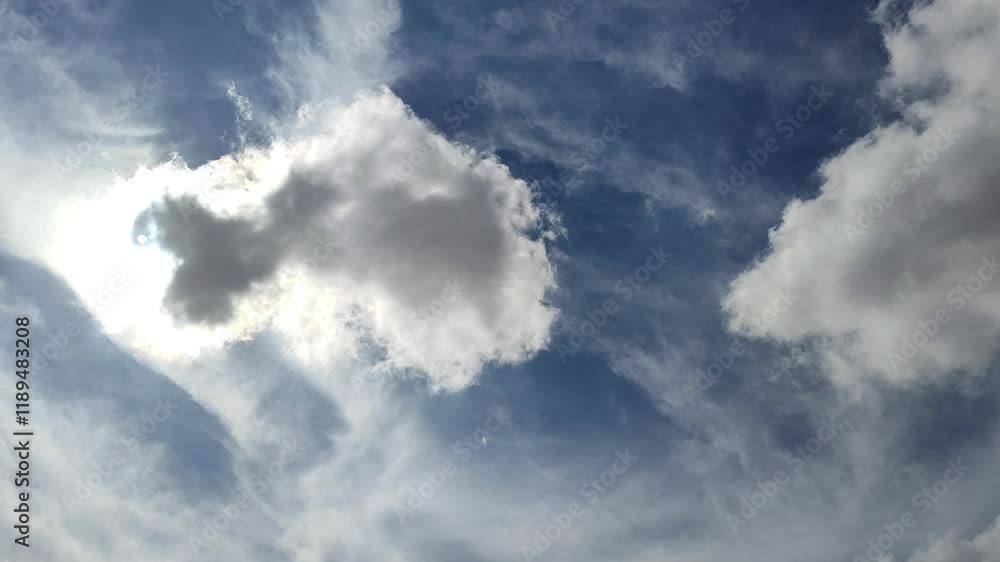 sunny day beautiful clouds blue sky, nature motion footage in 4k sunny day beautiful clouds blue sky, nature motion footage in 4k