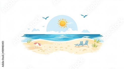 Summer Travel and Vacation: Beach Sand Seasonal Image for Relaxation and Holiday photo