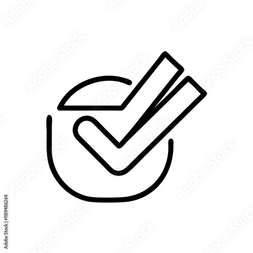 Checkmark icon featuring a simple and modern design