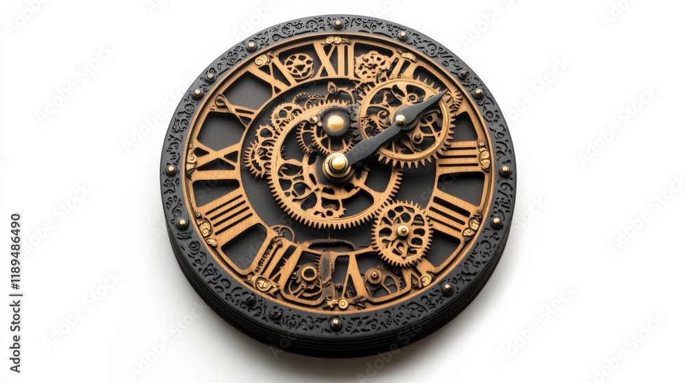 Fototapeta premium close up of a steampunk style clock with gears