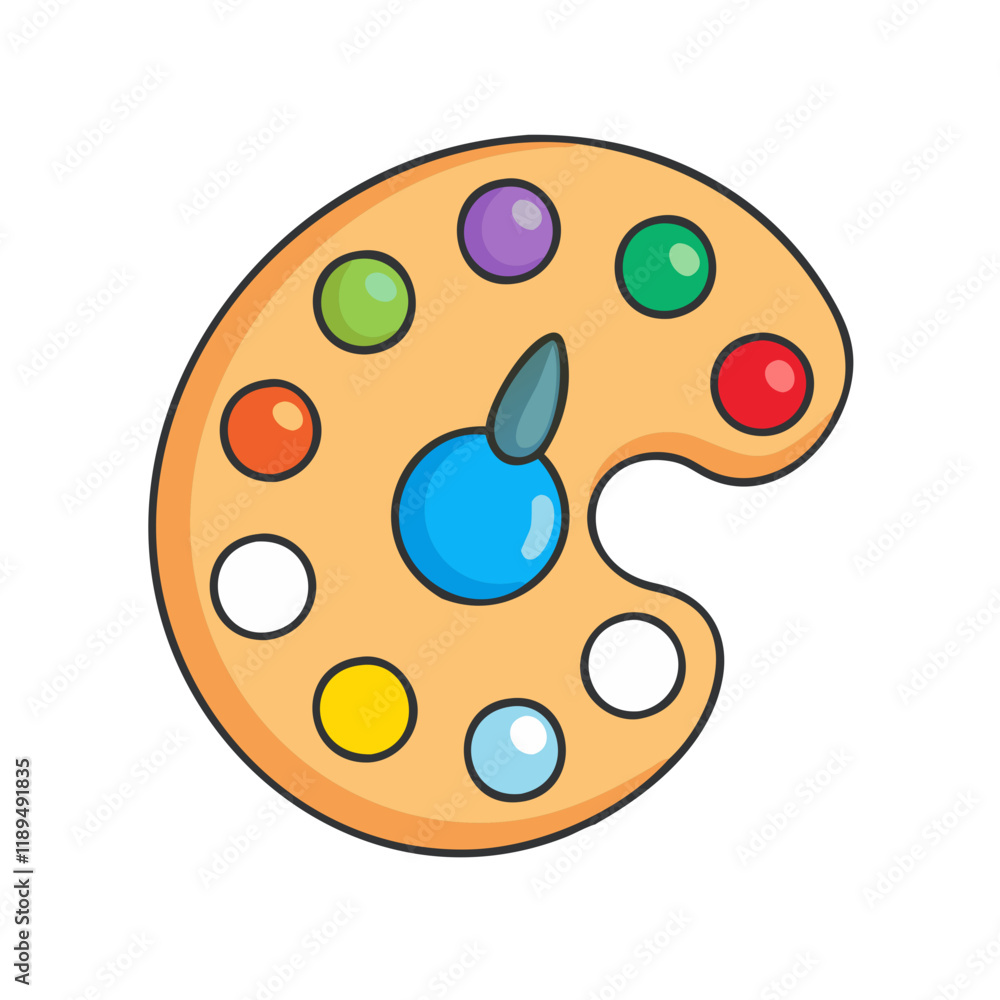 Fototapeta premium art palette vector icon, art palette vector illustration - simple illustration of art palette, perfect for logos art palette