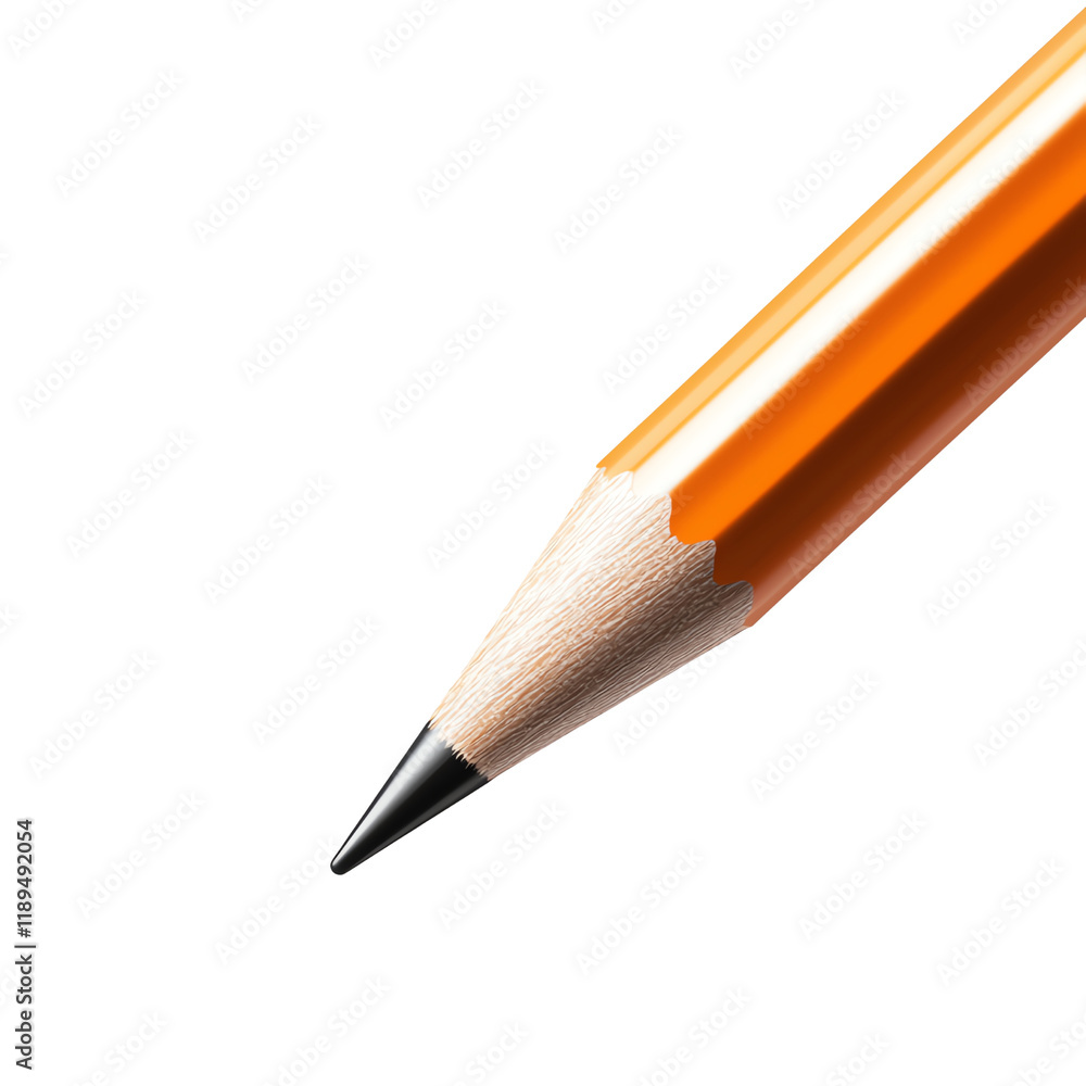 A close-up view of an orange pencil with a sharp tip, perfect for illustrating artistic creativity and writing tools in various educational or office settings. A close-up view of an orange pencil with a sharp tip, perfect for illustrating artistic creativity and writing tools in various educational or office settings.