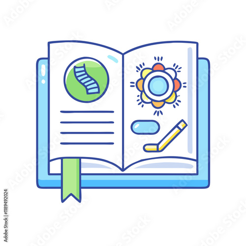 biology textbook vector icon, biology textbook vector illustration - simple illustration of biology textbook, perfect for logos biology textbook