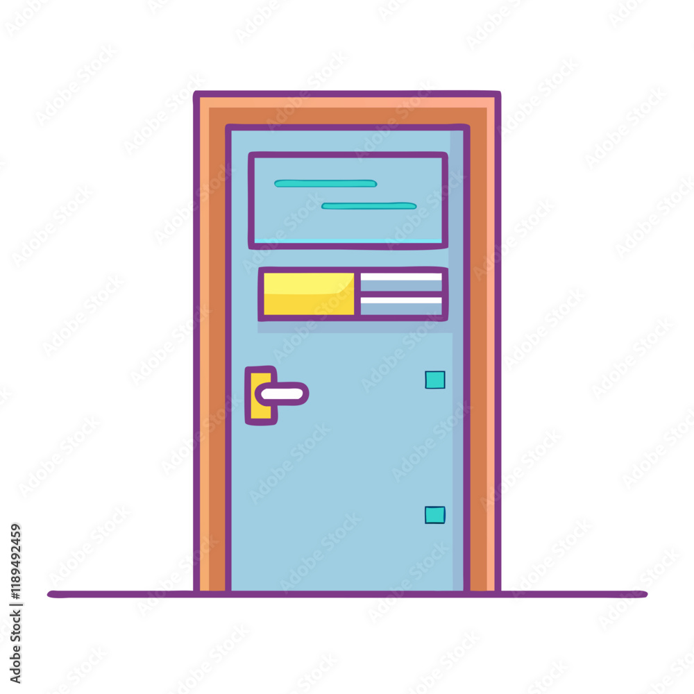 classroom door vector icon, classroom door vector illustration - simple illustration of classroom door, perfect for logos classroom door