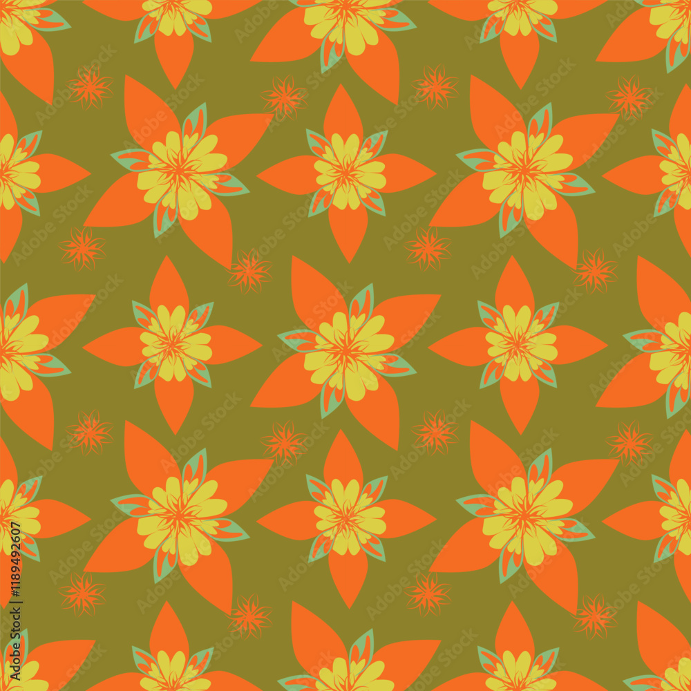 Fototapeta premium Seamless flowers pattern, floral print.