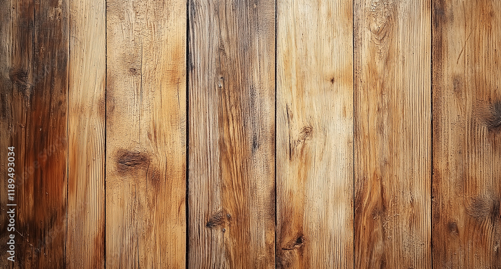 Wood texture background. Rough surface of old knotted table with nature pattern. Top view of vintage wooden timber with cracks. Brown rustic wood for backdrop. 