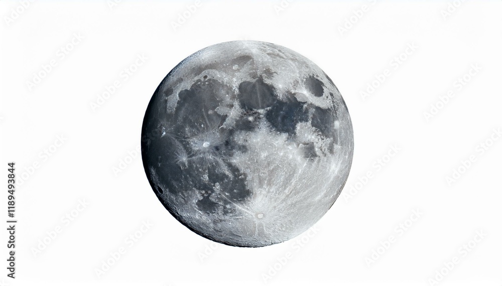Fototapeta premium full moon isolated in white