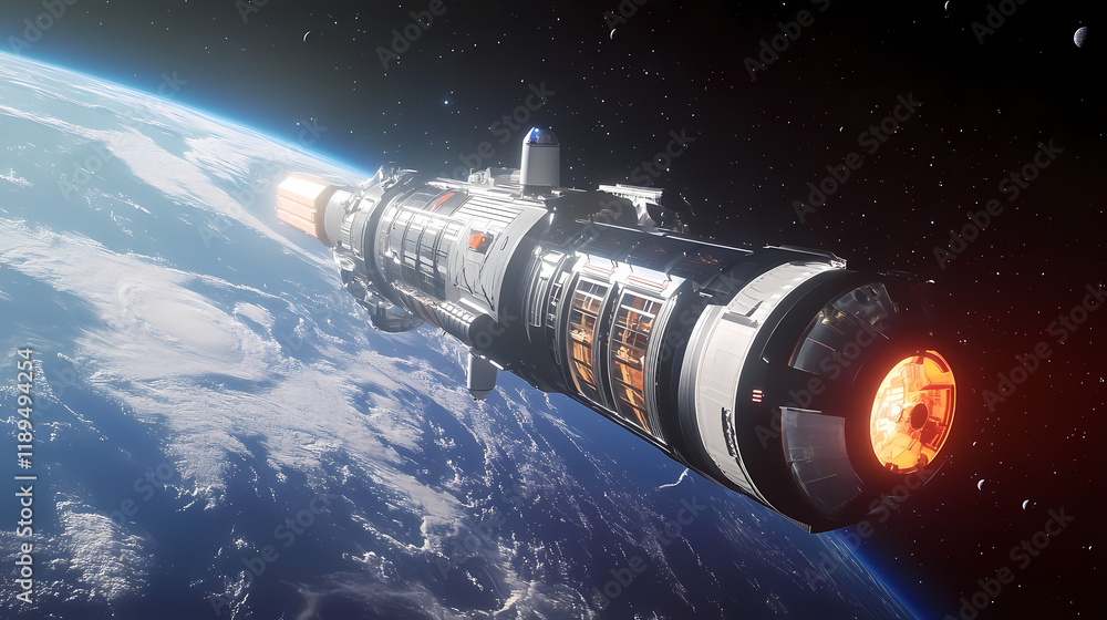 Naklejka premium Starbound ventures: the future of space exploration. Starbound. Illustration