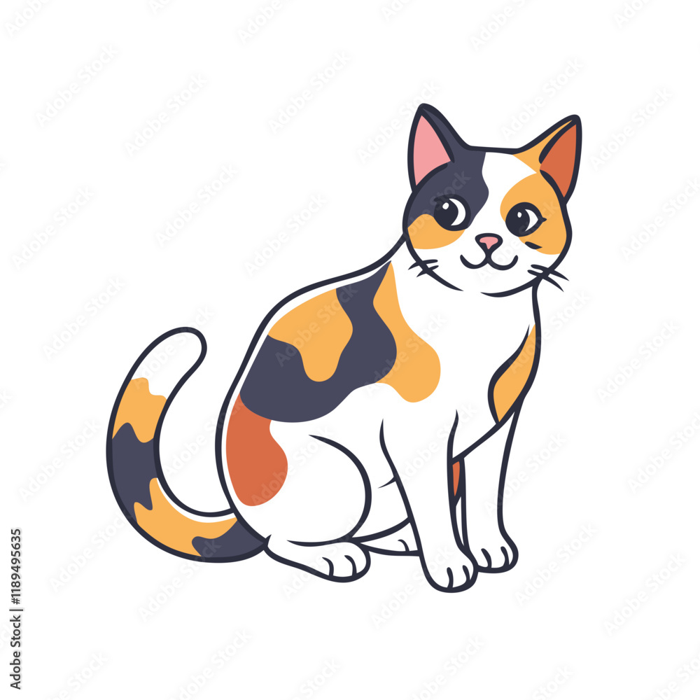 calico cat vector icon, calico cat vector illustration - simple illustration of calico cat, perfect for logos calico cat calico cat vector icon, calico cat vector illustration - simple illustration of calico cat, perfect for logos calico cat