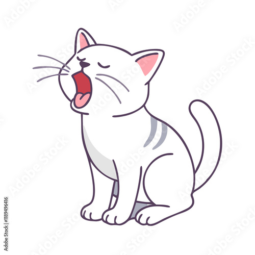 cat meowing vector icon, cat meowing vector illustration - simple illustration of cat meowing, perfect for logos cat meowing