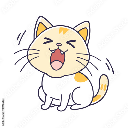 cat meowing vector icon, cat meowing vector illustration - simple illustration of cat meowing, perfect for logos cat meowing
