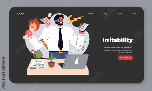 Burnout Signs. Flat Vector Illustration