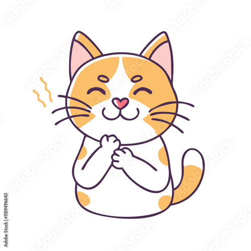 cat purring vector icon, cat purring vector illustration - simple illustration of cat purring, perfect for logos cat purring