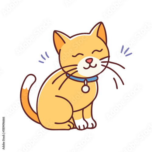 cat purring vector icon, cat purring vector illustration - simple illustration of cat purring, perfect for logos cat purring