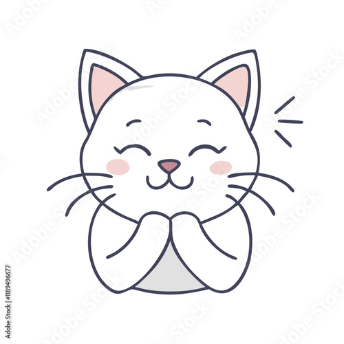cat purring vector icon, cat purring vector illustration - simple illustration of cat purring, perfect for logos cat purring