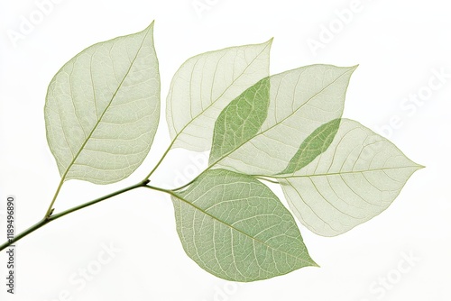 close up of green translucent leaves