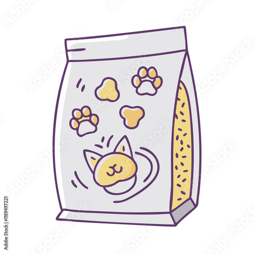 cat treat bag vector icon, cat treat bag vector illustration - simple illustration of cat treat bag, perfect for logos cat treat bag