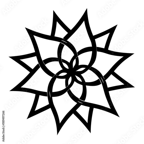 Simple mandala silhouette vector Art design, Floral mandala Illustration, ornament, flower, design, outline, template, pattern, ethnic. mandala design for invitation card, coloring book.