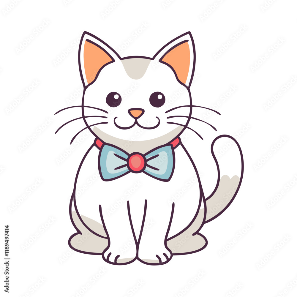 cat with a bow tie vector icon, cat with a bow tie vector illustration - simple illustration of cat with a bow tie, perfect for logos cat with a bow tie cat with a bow tie vector icon, cat with a bow tie vector illustration - simple illustration of cat with a bow tie, perfect for logos cat with a bow tie