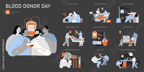 Blood Donor Day. Flat Vector Illustration