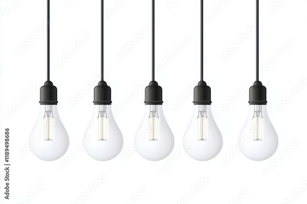 Elegant Hanging Light Bulbs in a Modern Minimalist Setting Elegant Hanging Light Bulbs in a Modern Minimalist Setting