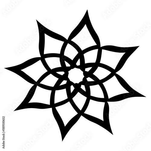Simple mandala silhouette vector Art design, Floral mandala Illustration, ornament, flower, design, outline, template, pattern, ethnic. mandala design for invitation card, coloring book.