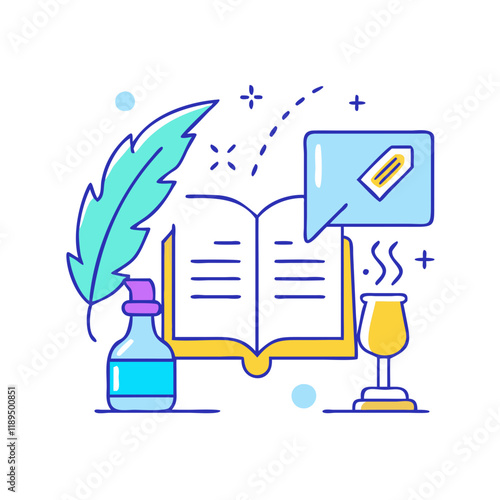 literary festival vector icon, literary festival vector illustration - simple illustration of literary festival, perfect for logos literary festival