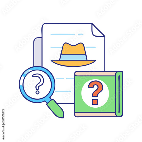 mystery novel vector icon, mystery novel vector illustration - simple illustration of mystery novel, perfect for logos mystery novel