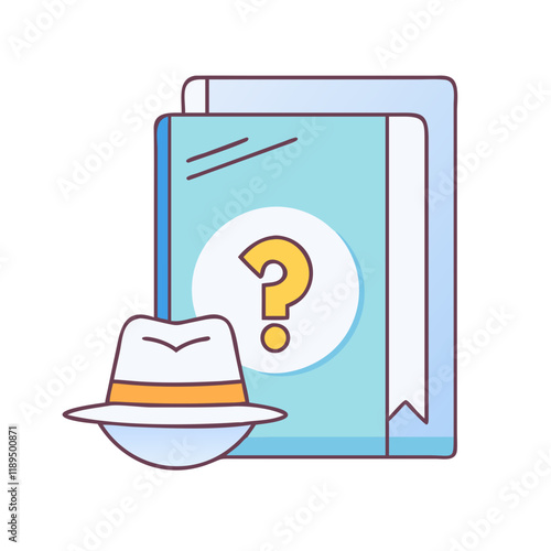 mystery novel vector icon, mystery novel vector illustration - simple illustration of mystery novel, perfect for logos mystery novel