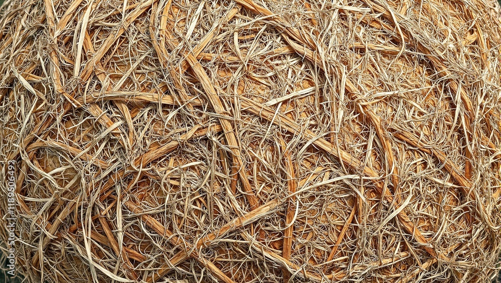 Detailed close up of coconut husk fibers showcasing rough stringy texture in light brown and beige tones Detailed close up of coconut husk fibers showcasing rough stringy texture in light brown and beige tones
