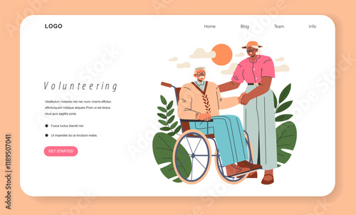Pensioners Cope With Loneless. Flat Vector Illustration