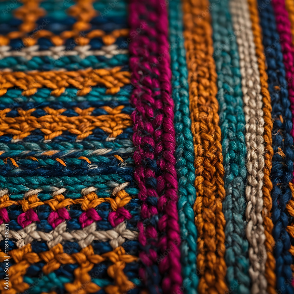 Close-Up of Colorful Knitted Textile Pattern
Close-Up of Colorful Knitted Textile Pattern