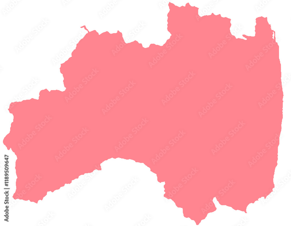 Naklejka premium 福島県 地図 赤 イラスト