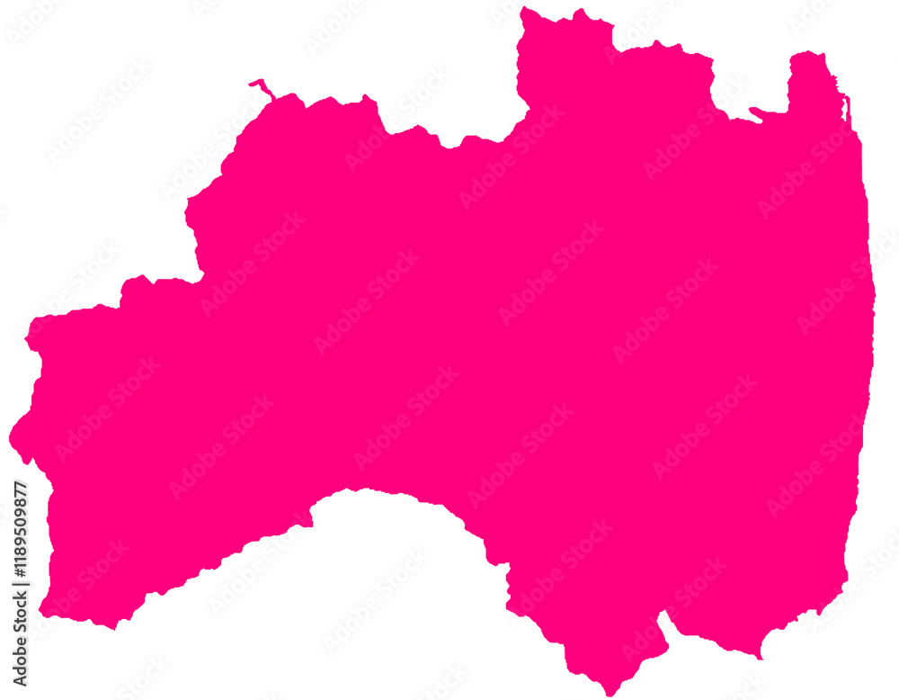 Obraz premium 福島県 地図 マゼンタ イラスト