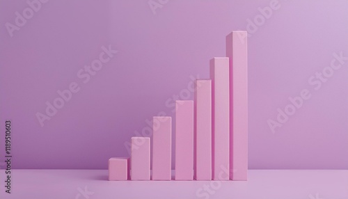Free Download 3D bar graph showing market growth rate, 3D display of rising graph - GFXLoad