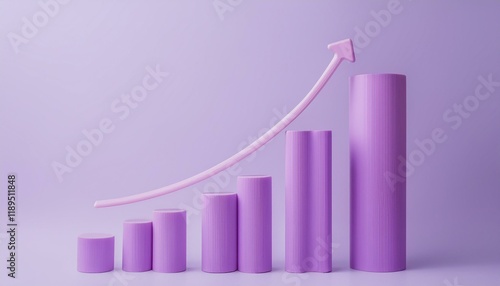 Free Download 3D bar graph showing market growth rate, 3D display of rising graph - GFXLoad