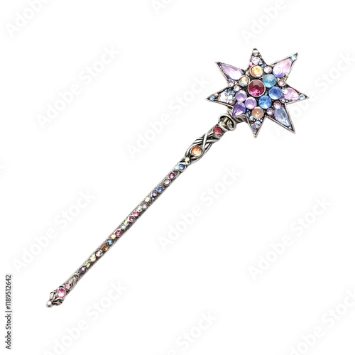 Enchanted Star Shaped Magic Wand with Gemstones photo