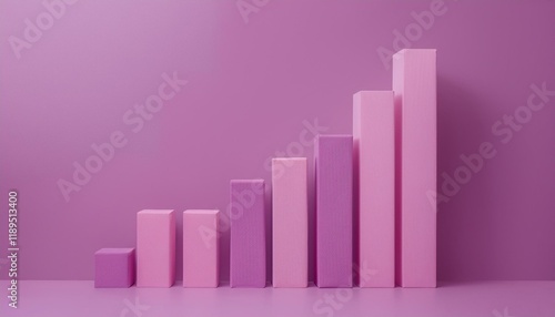 Free Download 3D bar graph showing market growth rate, 3D display of rising graph - GFXLoad