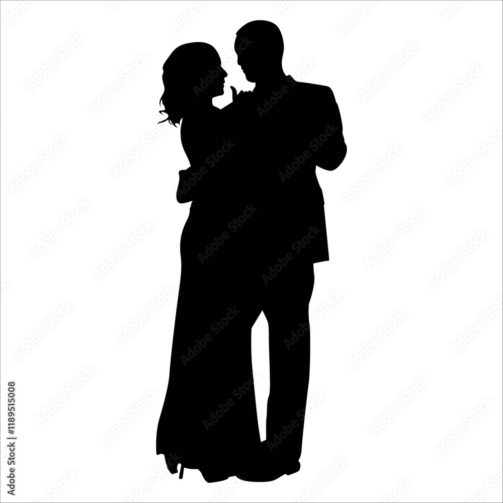 Romantic Couple Silhouette Vector illustration Romantic Couple Silhouette Vector illustration