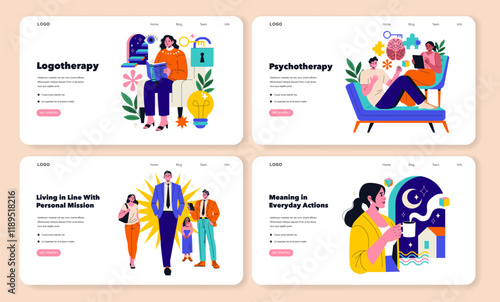 Logotherapy. Flat Vector Illustration